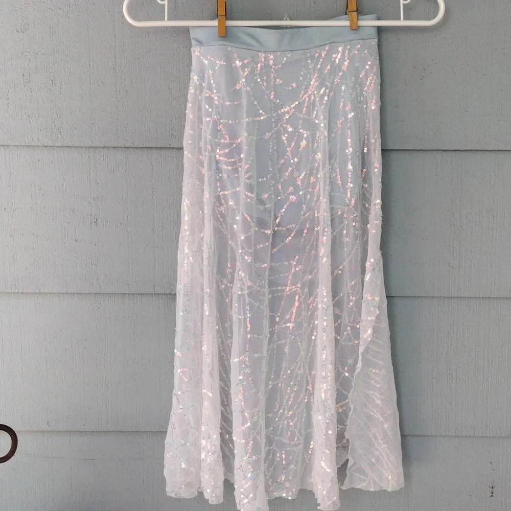 Weissman Dance Skirt Dance with Rhinestone Detail Waist And Train Size MC